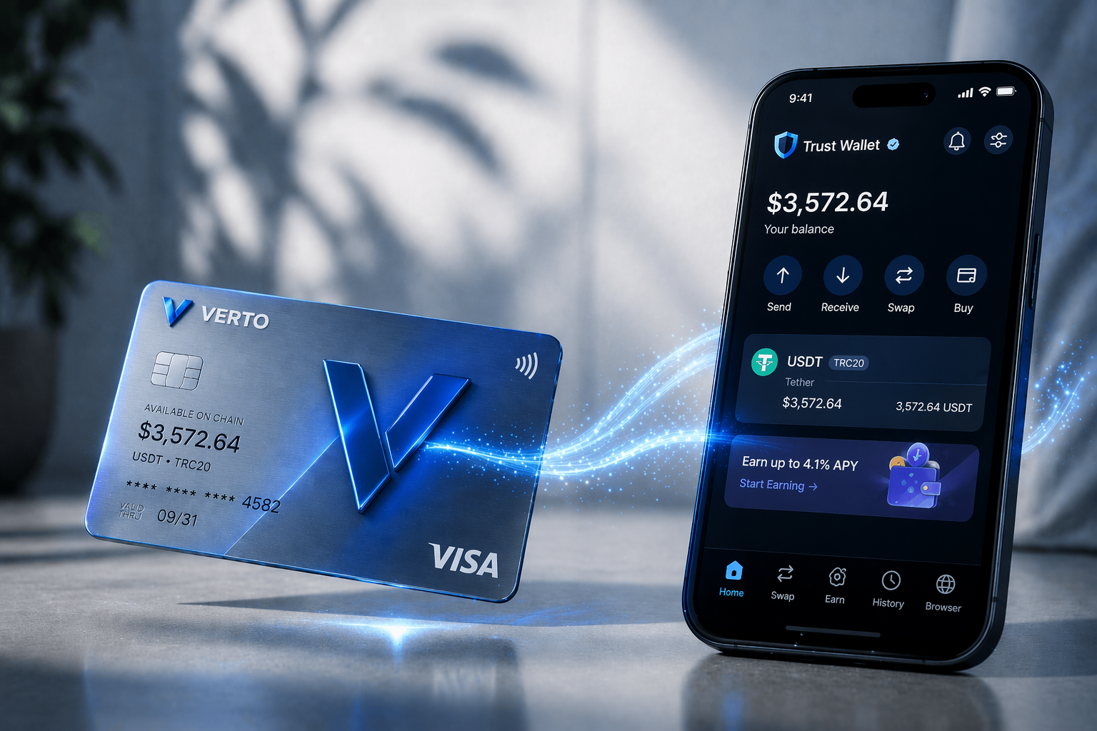 Real-time crypto spending + cashback